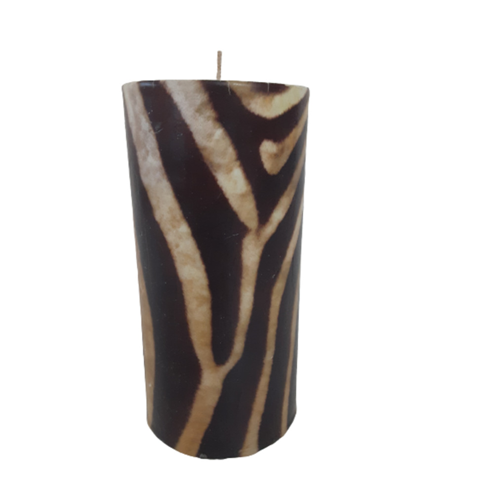 Pop art Large Wax Candle - Zebra Print 7" tall